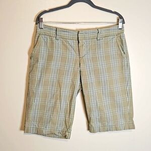 AMERICAN EAGLE glen plaid 100% cotton bermuda shorts w/pockets size 6 EUC 🎯
